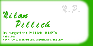 milan pillich business card